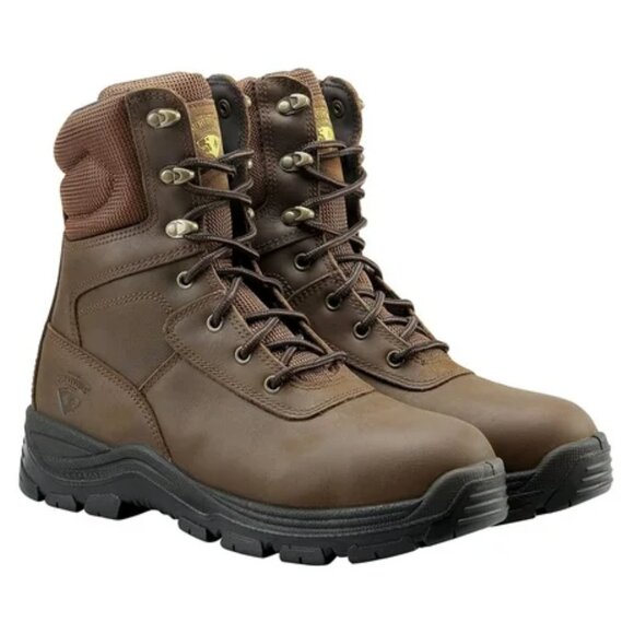 Men\'s Herman Survivors Brown Leather Round Safety Toe Work Boots Size 8W main image 6